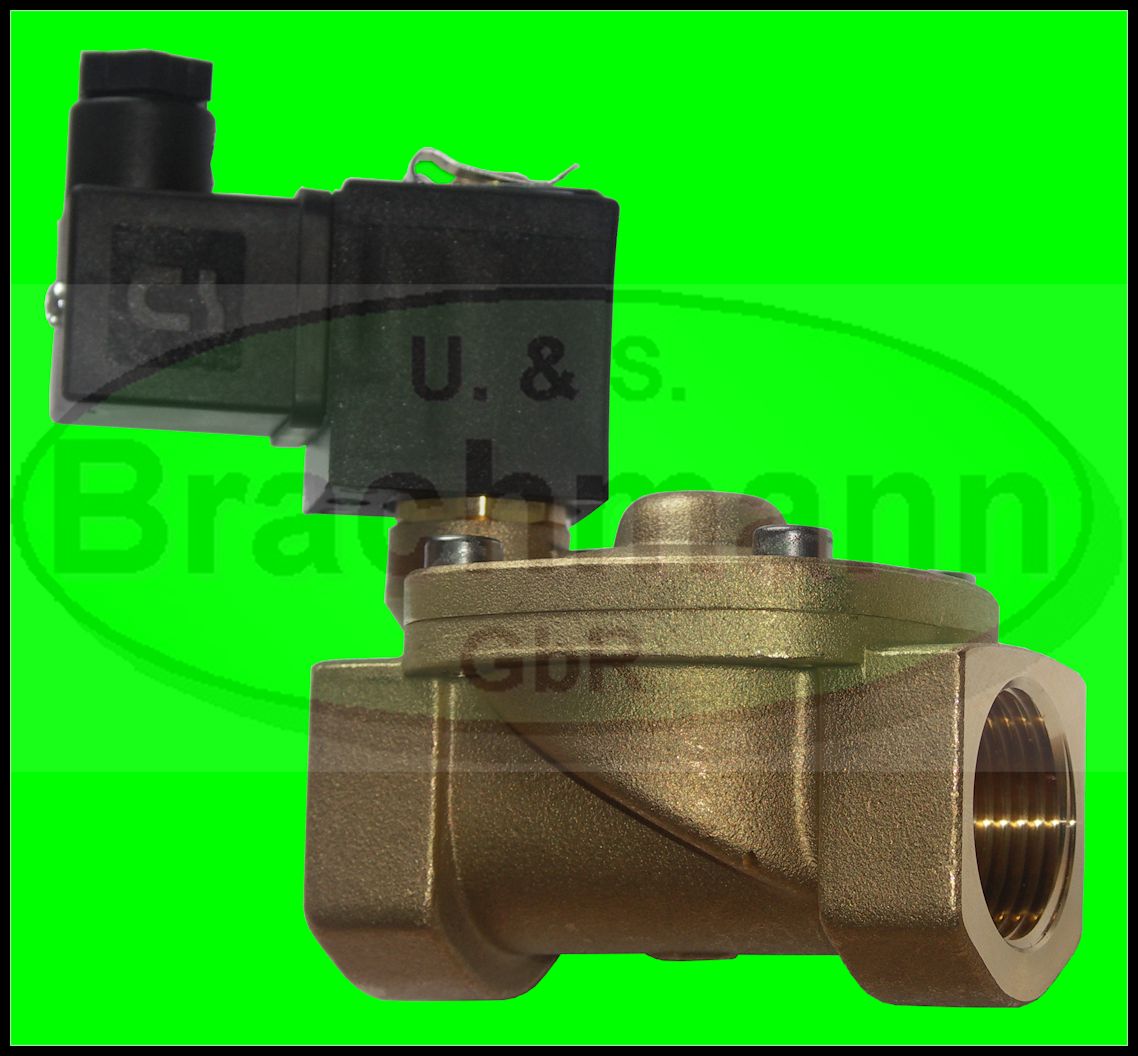 150 ° C normalmente chiuso VALVOLA solenoide OTTONE 2/" 230v AC 0-10 bar VITON NC